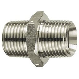 Riegler Raccord double filetage, R 1/2 ext., R 1/2 ext., Clé 27, acier inox 1.4571 (252.303-ES)