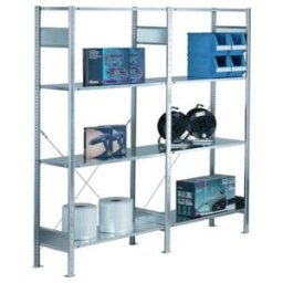 Étagère à emboîter H2000xl1000xP300mm étagère de base galvanisée 2 cadre, 4 tabl ; Schulte Lagertechnik (12730-4)