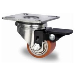 CASCOO Roulette pivotante avec frein total ø 35 mm série SWU5 à double roulement à billes (TZPA6W0035SWU5D0N)