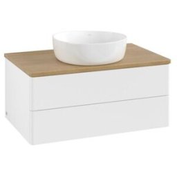 V&B; Meuble sous lavabo sans structure de façade Antao 80x36x50cm, couleur WBP miel Oa, blanc avec laque ; Villeroy & Boch (K19011MT)