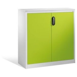 C + P Möbelsysteme Buffet porte-documents Acurado de C+P avec portes battantes, 3 hauteurs de classeurs, H1200xL1200xP400mm Façade vert viridine Corps gris clair ; C + P (9467-1200 S10239)