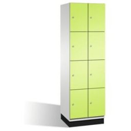 Cabinet Cambio C+P sur socle, 8 compartiments, H1950xL600xP525mm face avant Viridian vert corps gris clair ; C + P Möbelsysteme (45103-20 S10012)