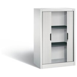 C + P Möbelsysteme Buffet à dossiers C+P Omnispace avec volet roulant, 3 hauteurs de dossiers, H1230xL800xP420mm avant gris clair corps gris clair gris clair ; C + P Möb (3231-00 S10068)