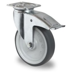 CASCOO Roulette pivotante avec frein total ø 150 mm série P2T2 palier lisse (TAPE5C0150P2T2P0N)