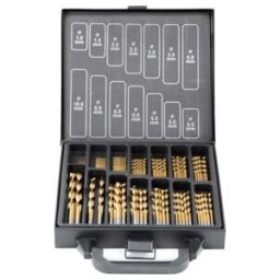 STIER Professional Ensemble de forets métal HSS(M2)-G+Tin en coffret métal, 99 pièces (907583)