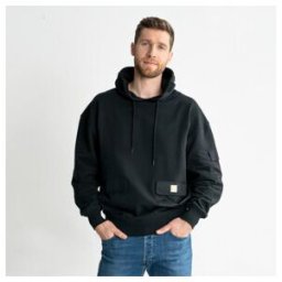 Sweat à capuche STIER Heavy Functional Pocket, Couleur Noir, Taille M, coton organique (906678)