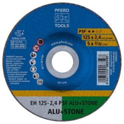 Disque à tronçonner PFERD EH 125x2,4x22,23 mm à moyeu déporté Ligne Uni PSF ALU+STONE pour alu/NE-métal/pierre (69198294)