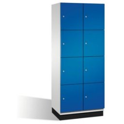 Cabinet Cambio C+P sur socle, 8 étagères, H1950xL800xP525mm façade gentiane bleu corps gris clair ; C + P Möbelsysteme (45103-22 S10010)