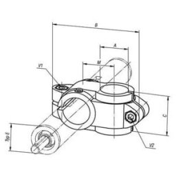 KIPP Connecteur de tube croix 18 Aluminium noir poudré (K0496.1818)