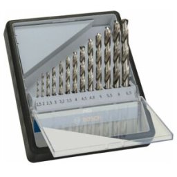 Forets à métaux Robust Line HSS-G 135°, set de 13 pièces 1,5; 2; 2,5; 3; 3,2; 3,5; 4; 4,5; 4,8; 5; 5,5; 6; 6,5 mm, 135° ; Bosch (2607010538)