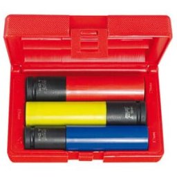 HOLEX Jeu de douilles 6 pans IMPACT, 1/2″ longue Surface Drive avec gaine en nylon (651231)