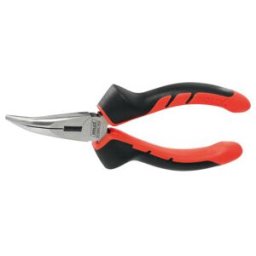 HOLEX Pince à becs demi-ronds coudée, non revêtue, avec gaine bimatière 160 mm (713595 160)
