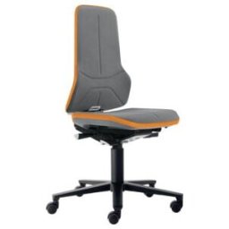 Chaise d'atelier pivotante Neon rouleaux tissu Supertec gris orange 450-620 mm B ; Industrial Quality Supplies (9000454260)