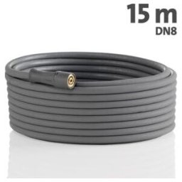 Tuyau haute pression Kränzle en treillis d'acier 15 m NW 8 400 bar 2SN Version alimentaire gris/bleu (410821)