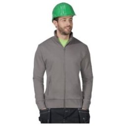 Veste en sweat p. hommes taille L gris acier 100 % CO Promodoro (5290F-L-SG)
