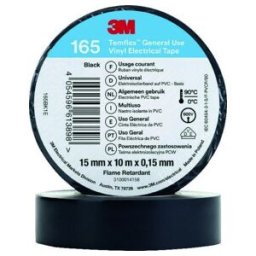 3M Temflex 165 Ruban isolant vinyle noir 15 mm x 10 m (7100184723)