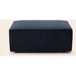 MADURA Pouf Dyonis Profilo côtelé Bleu de nuit - BLEU 60x93xH37 cm