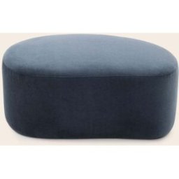 MADURA Pouf Julika Opal bleu de gris - BLEU 95x70xH40 cm