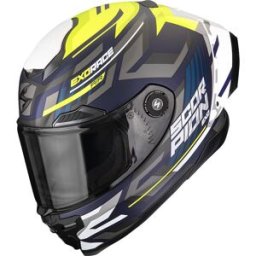 Casque EXO-RACE AIR CARBON KOBRA SCORPION bleu mat-jaune fluo