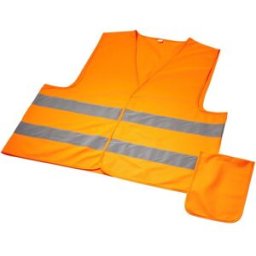 Gilet de sécurité dans une pochette pour usage professionnel Watch-out RFX™ Orange néon