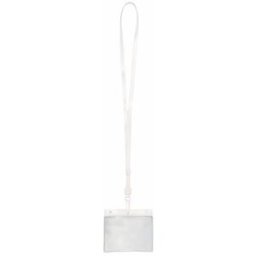 Lanyard porte-badge personnalisé Maes polyester PVC blanc