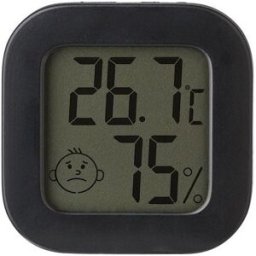 Hygromètre et thermomètre élégant en ABS - Kinsley ABS verre noir