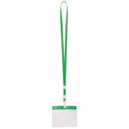 Lanyard porte-badge personnalisé Maes polyester PVC vert