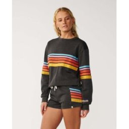 Rip Curl Sweat col rond Surf Revival Relax Noir délavé XS Female