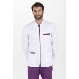 Dyneke Veste homme à manches longues zippée contrastée violette 67% Polyester 33% Coton L
