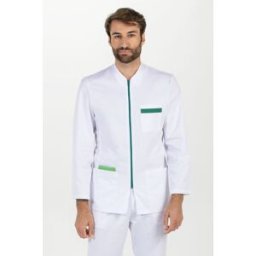 Dyneke Veste homme à manches longues zippée contrastée verte 67% Polyester 33% Coton L