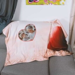 Ocadeau Plaid polaire coeur photo
