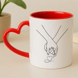 Ocadeau Mug mains entrelacées minimaliste personnalisé