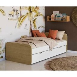 Ma Chambre d'Enfant Lit gigogne enfant Lemon Blanc et bois 90x190 cm