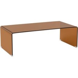 Table basse rectangulaire en verre trempé fumé 110x55 cm - Mysa