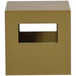 Table d'appoint cubique laquée brillant jaune miel 40 cm - Modern