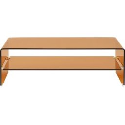 Table basse rectangulaire en verre trempé fumé 110x55 cm - Lorne