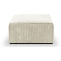 Pouf en velours côtelé beige - Harper