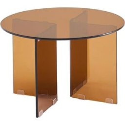 Table basse ronde en verre trempé fumé Ø60 cm - Vibe