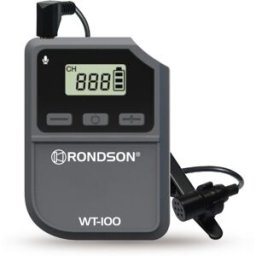 Boîtier Emetteur Rondson WT-100T Un boîtier émetteur avec micro-cravate au format compact – idéal pour les visites guidées.
