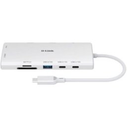 D-Link DUP-A01 Station d'accueil USB-C 10 en 1 Hub USB-C 10 en 1 avec double sortie HDMI 4K, ports USB haut débit, Ethernet Gigabit et alimentation