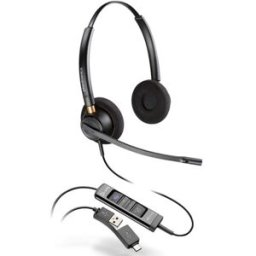 Poly EncorePro 525 MS duo USB-A Casque filaire professionnel avec microphone antibruit, connexion USB-A/C et certification Microsoft Teams.