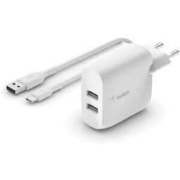 Belkin chargeur secteur 2 ports + câble USB-A/USB-C Un système de charge complet avec câble USB-C vers USB-A.
