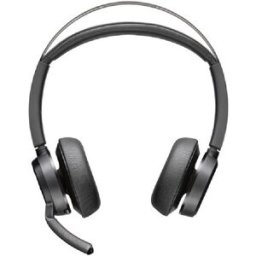 Poly Voyager Focus 2 USB-C-C Teams + adaptateur USB-C/A Casque Bluetooth compatible USB-A / USB-C et 3 niveaux d'ANC hybride pour éliminer les