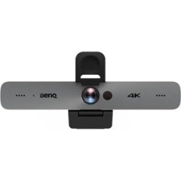 BenQ caméra de conférence DVY32 Caméra 4K avec certification Zoom, vue panoramique à 120°, cadrage automatique via l'IA et micros intégrés, offrant