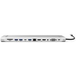 Cleyver ODHUB12DOCKV2 Hub USB-C à 12 ports Station d'accueil USB-C à 12 ports, avec fonction de recharge de 100 W et support pour PC, pour un espace