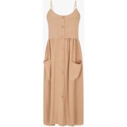 stand-prive.com Robe longue boutonnée unie à fines bretelles - Beige beige 36/38 female
