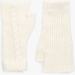 stand-prive.com Mitaines unies en maille tressée - Blanc blanc T.U female