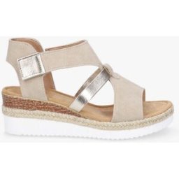 stand-prive.com Sandales à scratch compensées en suédine - Taupe taupe 36 female
