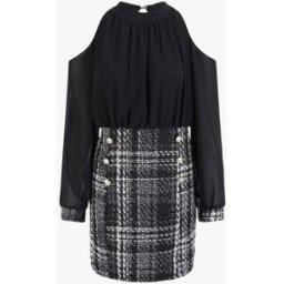 stand-prive.com Robe bi-matière à épaules dénudées - Noir noir 36 female