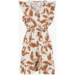 stand-prive.com Robe imprimé feuilles à taille élastiquée - Marron marron 36 female